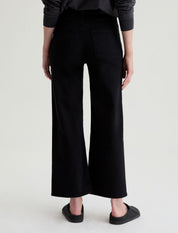 AG Saige Wide Leg Crop Jean in Super Black