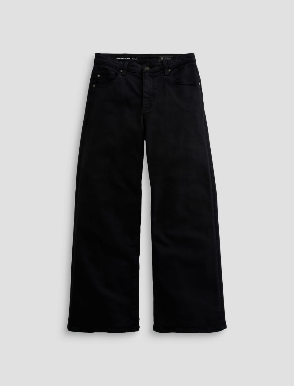 AG Saige Wide Leg Crop Jean in Super Black
