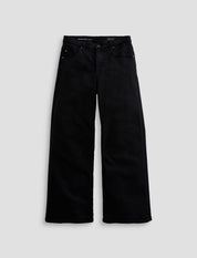 AG Saige Wide Leg Crop Jean in Super Black