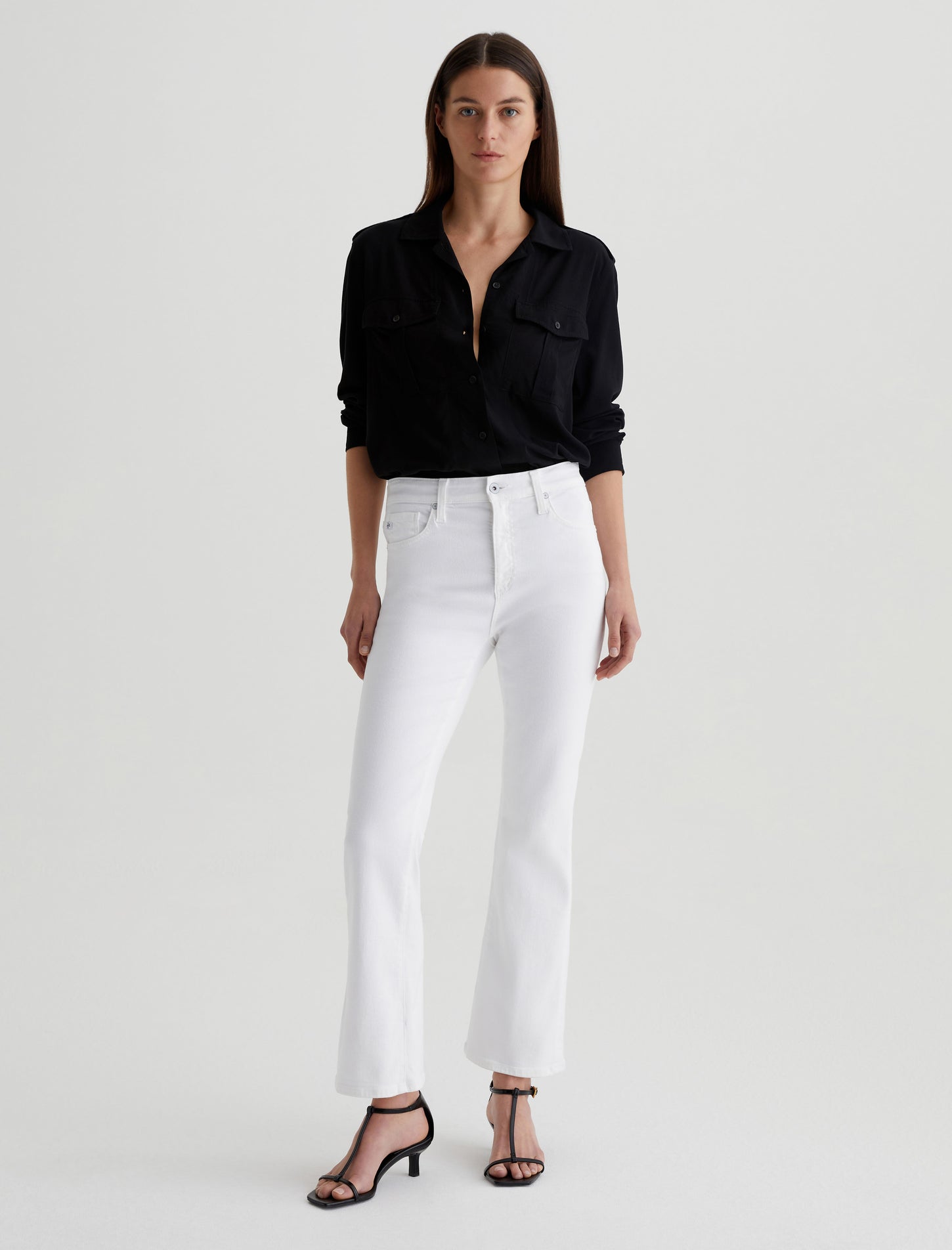 AG Farrah Bootcut Cropped Jean in Gallery White