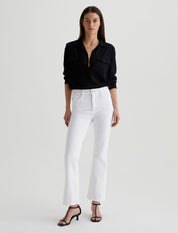 AG Farrah Bootcut Cropped Jean in Gallery White