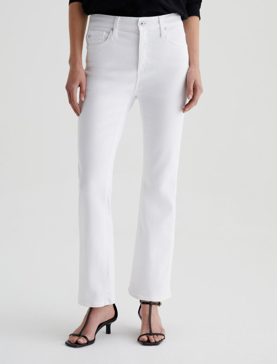 AG Farrah Bootcut Cropped Jean in Gallery White