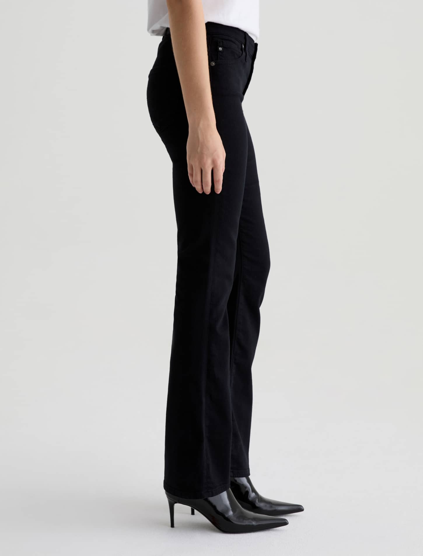 AG Angel Low Rise Bootcut Jean in Super Black