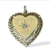 Vintage 14KT Gold & Diamond Heart Locket