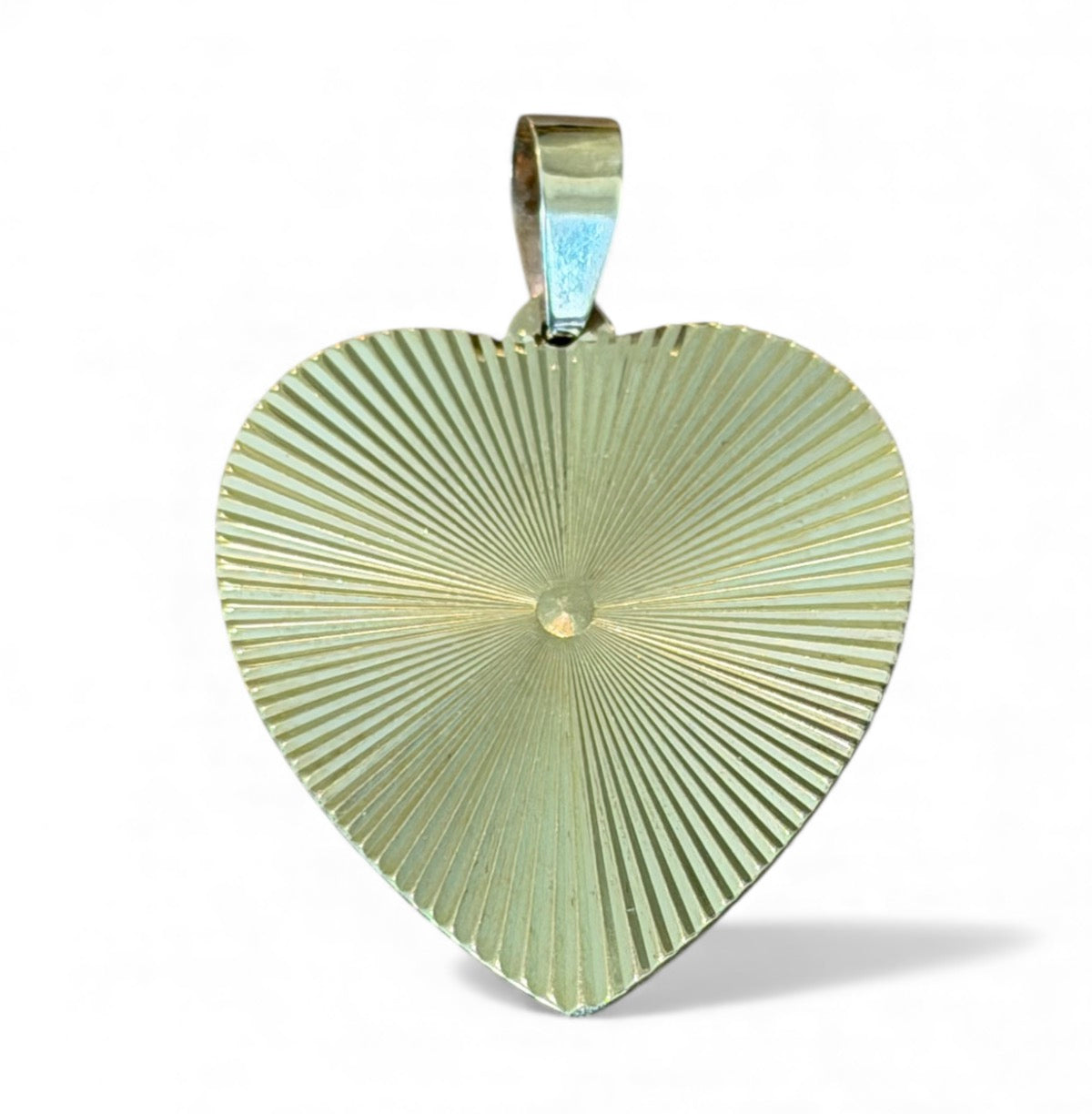 Vintage 14 KT Gold Engine Turned Heart Charm