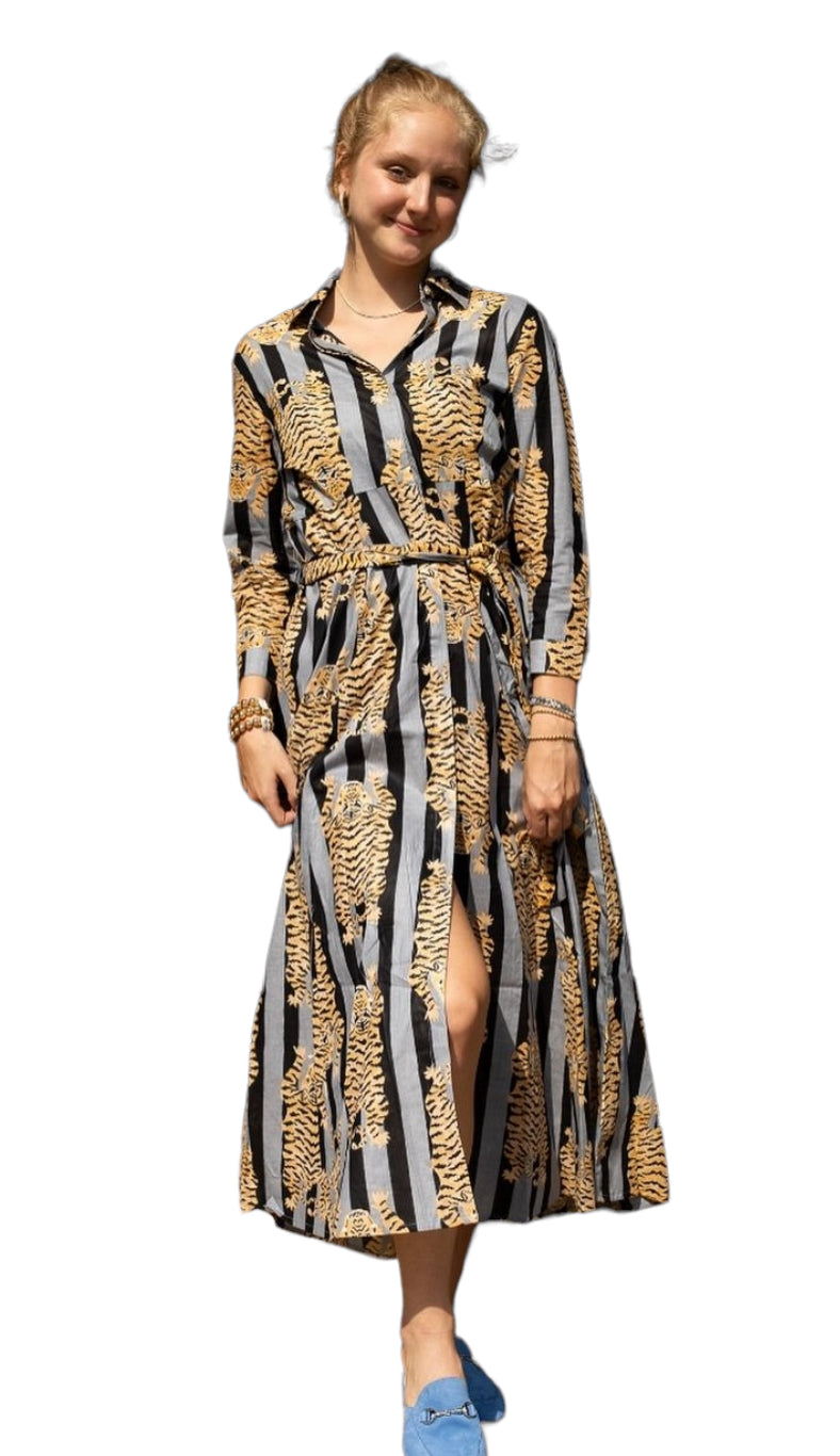 Guadalupe Luciana Tibet Dress in Grey