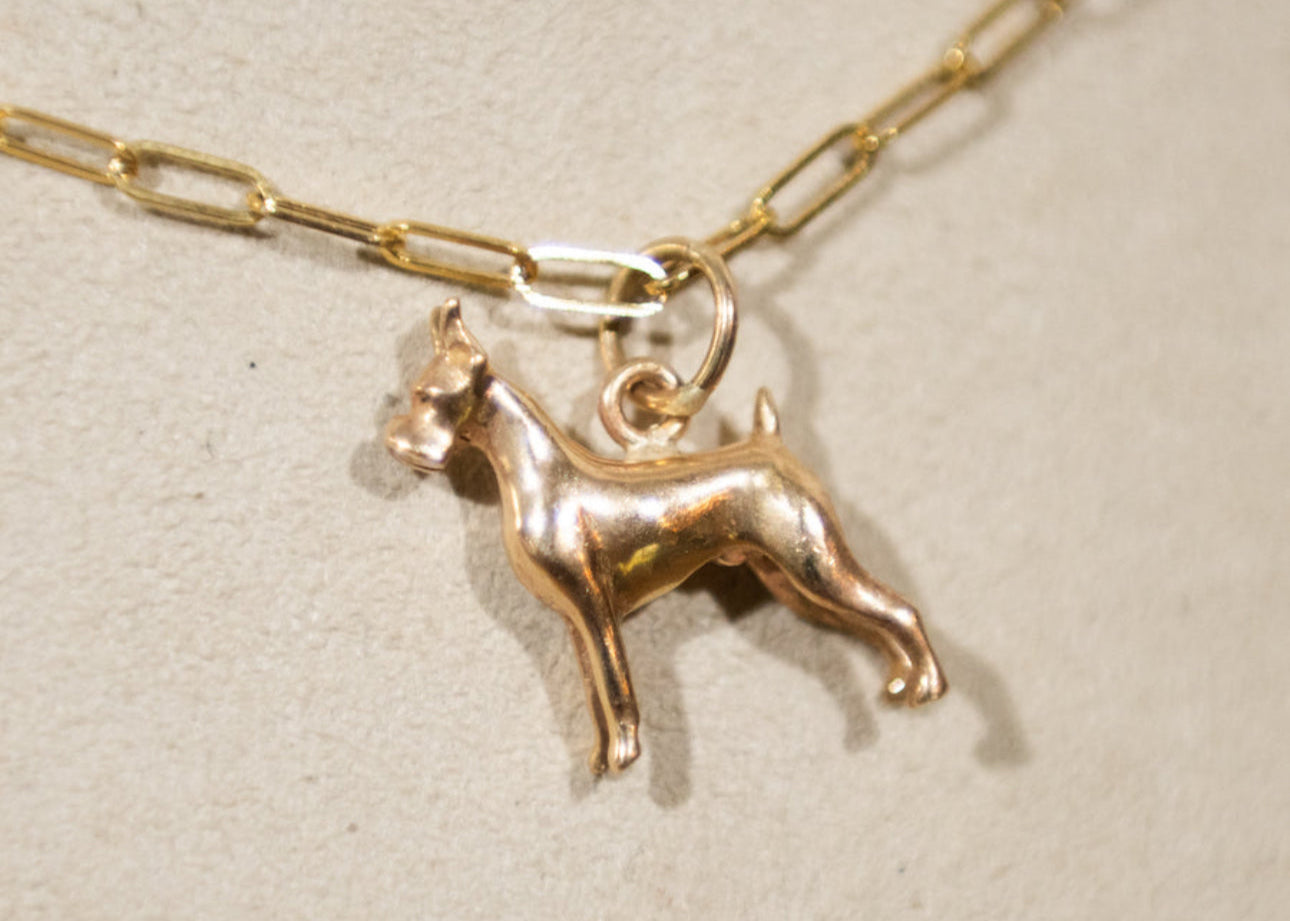 Vintage 14KT Doberman Dog Charm