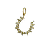 S. Row Designs Gold Pearl Horseshoe Charm