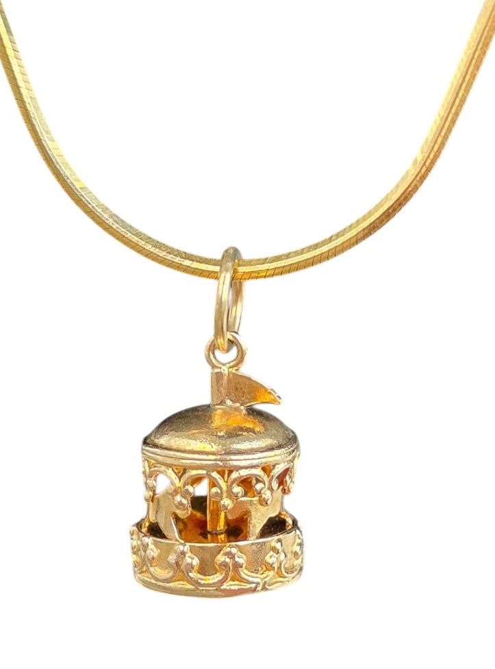 Vintage 14KT Gold Articulating Carousel Charm