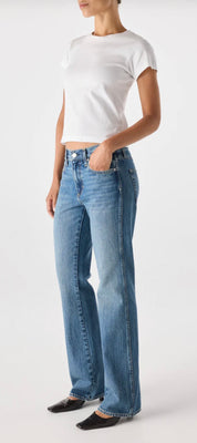 AMO Marcenia Low Boot Cut Jean in Murmur