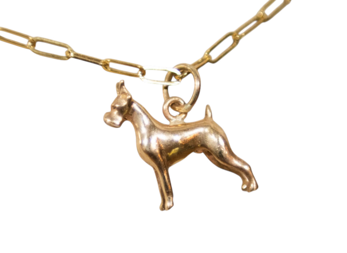 Vintage 14KT Doberman Dog Charm