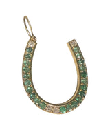 S.Row Designs Diamond & Emerald Horseshoe Charm