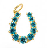 S.Row Designs Blue Topaz Horseshoe Charm