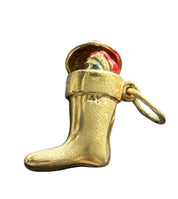 Vintage 14KT Gold Boot with Pop Up Santa Charm