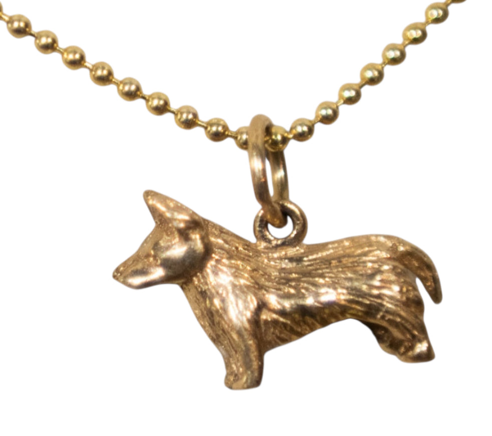 14KT Gold Vintage Corgi Charm