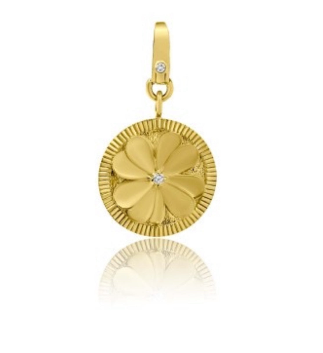 S.Row Designs 14KT Gold & Diamond Clover Charm
