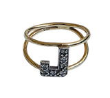 Vintage 14KT Gold & Diamond Initial Ring