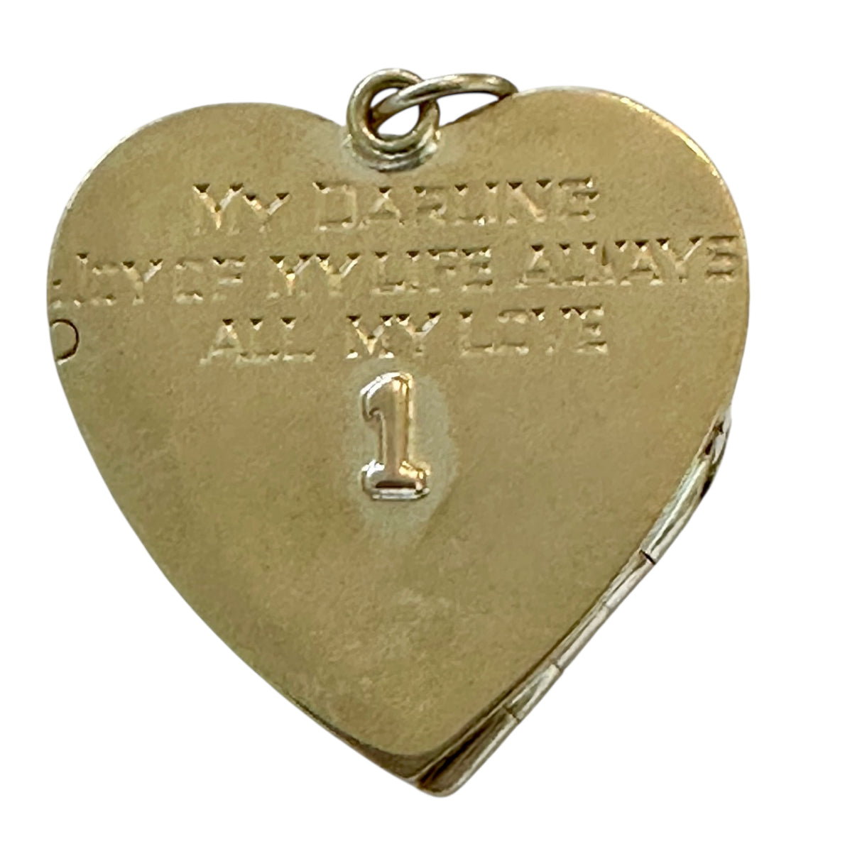 14KT Gold Vintage Turquoise Heart Locket Charm.