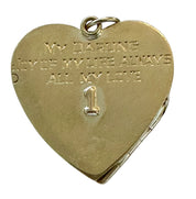 14KT Gold Vintage Turquoise Heart Locket Charm.