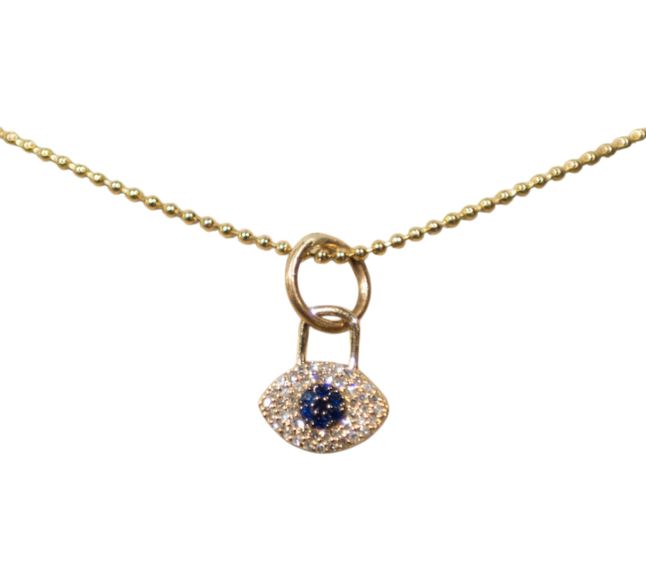 S. Row Designs Gold Diamond & Sapphire Evil Eye Charm