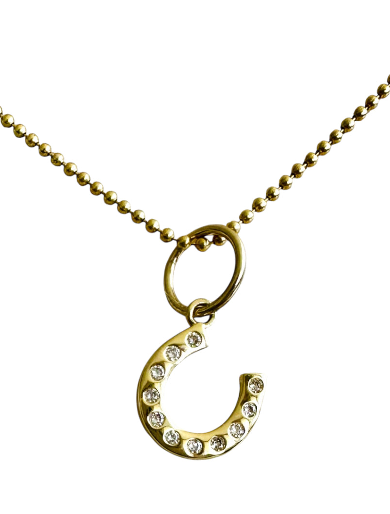 S.Row Designs Diamond horseshoe pendant