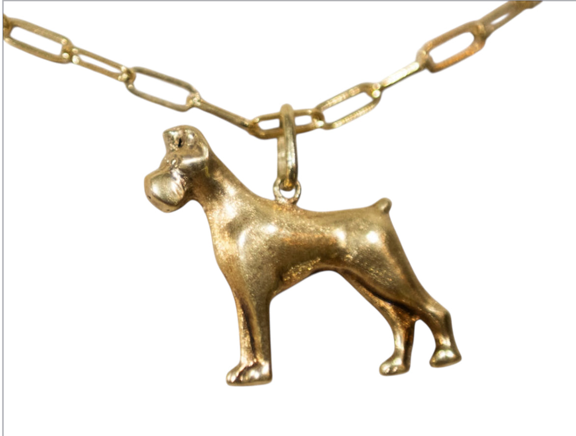 Vintage 14KT Boxer Dog Charm