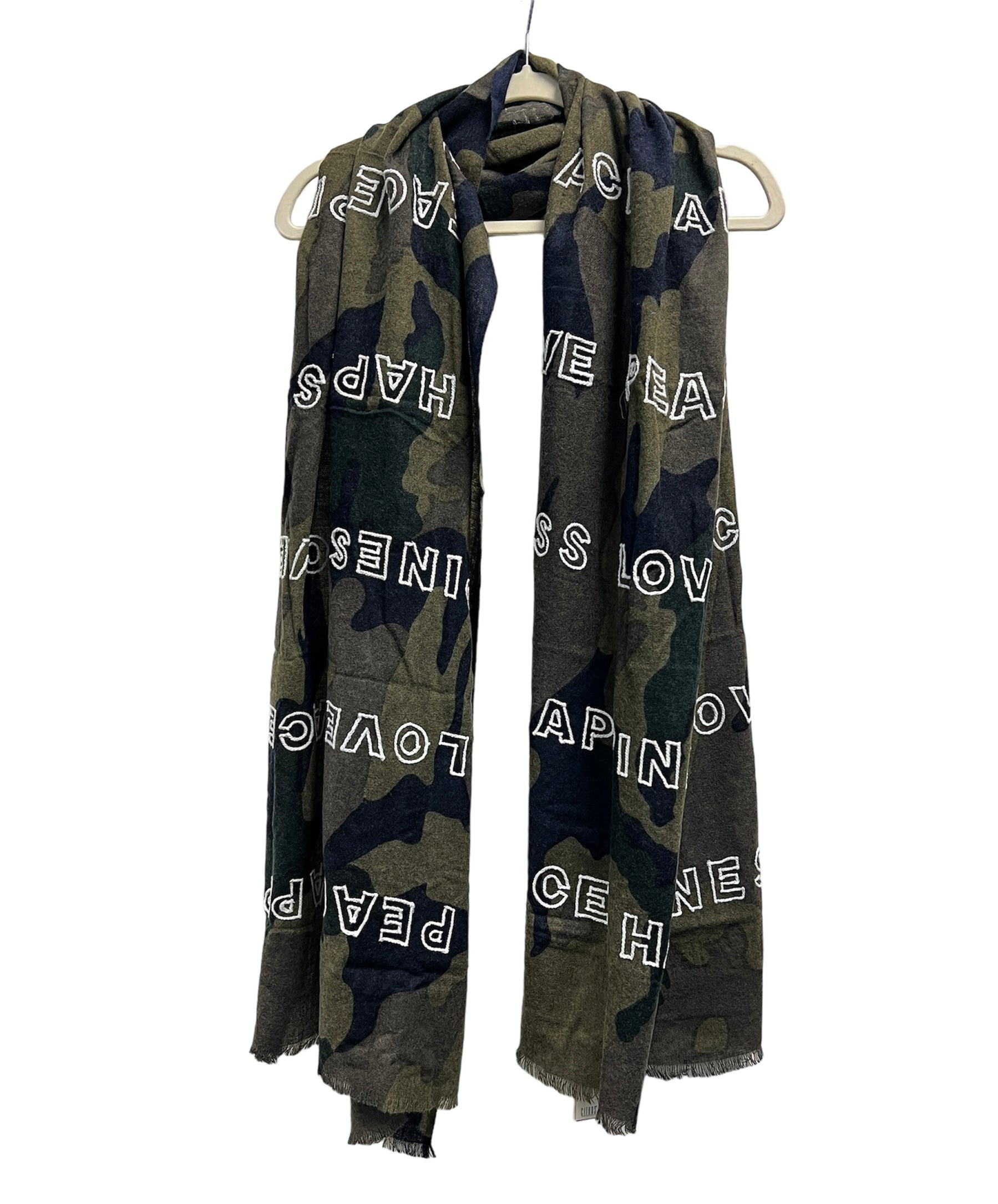 Love/Peace/Happiness Camo Scarf
