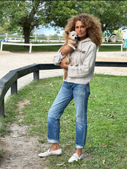 W.Cashmere Cooper Cable Knit Hoodie Pullover