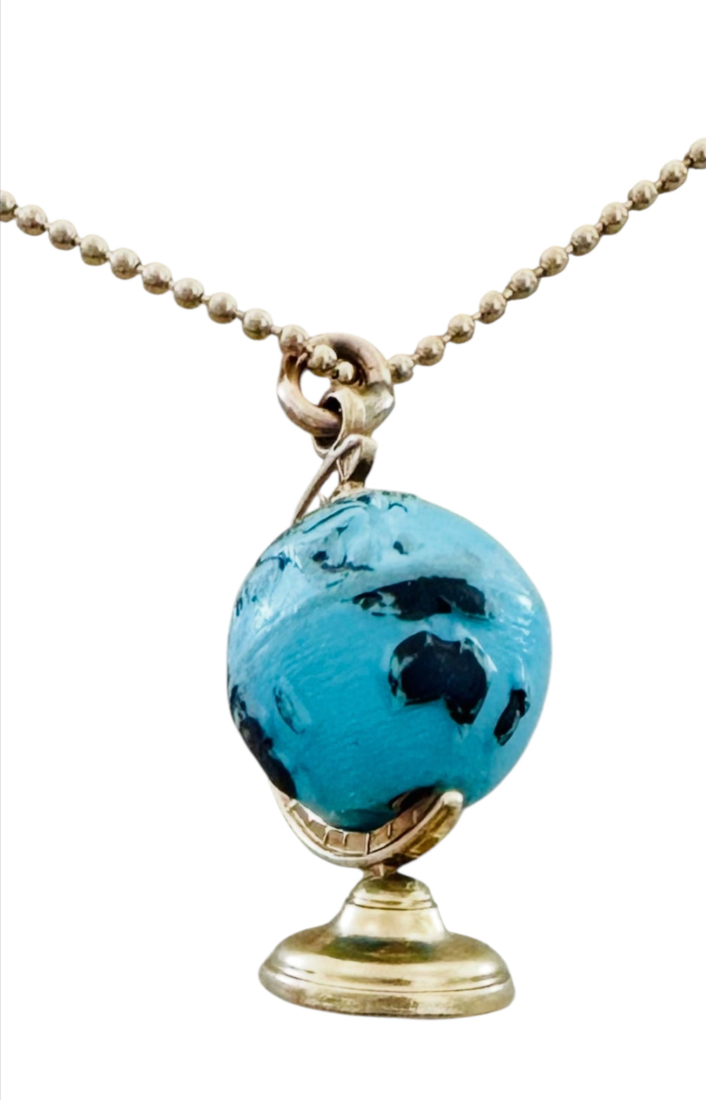 14KT Gold Turquoise Globe Pendant.