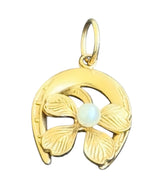 Vintage 14KT Clover & Horseshoe Charm