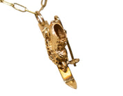 14KT Gold Vintage Ski Charm