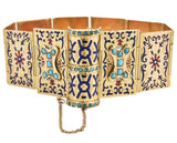Vintage Victorian Souvenir Book Bracelet with Enamel Detailing