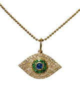 S.Row Designs Sapphire, Tsavorite and Diamond Evil Eye Charm
