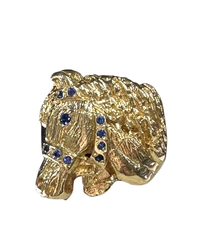 16KT Gold Vintage Horse Ring