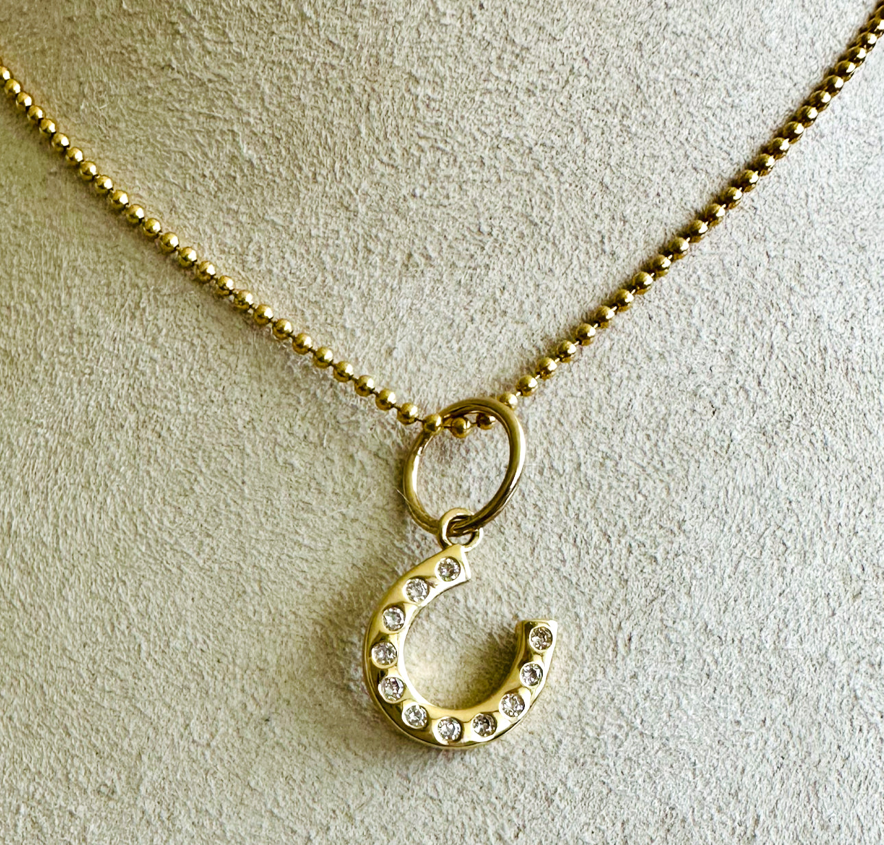 S.Row Designs Diamond horseshoe pendant