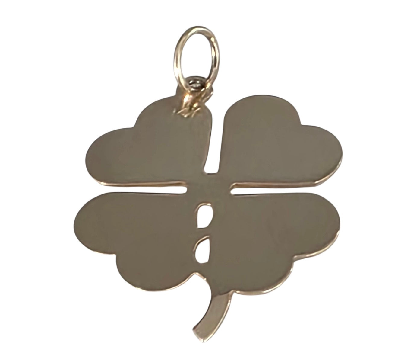 Vintage 14KT Gold Engine Turned Clover Charm