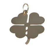 Vintage 14KT Gold Engine Turned Clover Charm