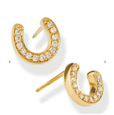 14KT Gold & Diamond Horseshoe Earrings