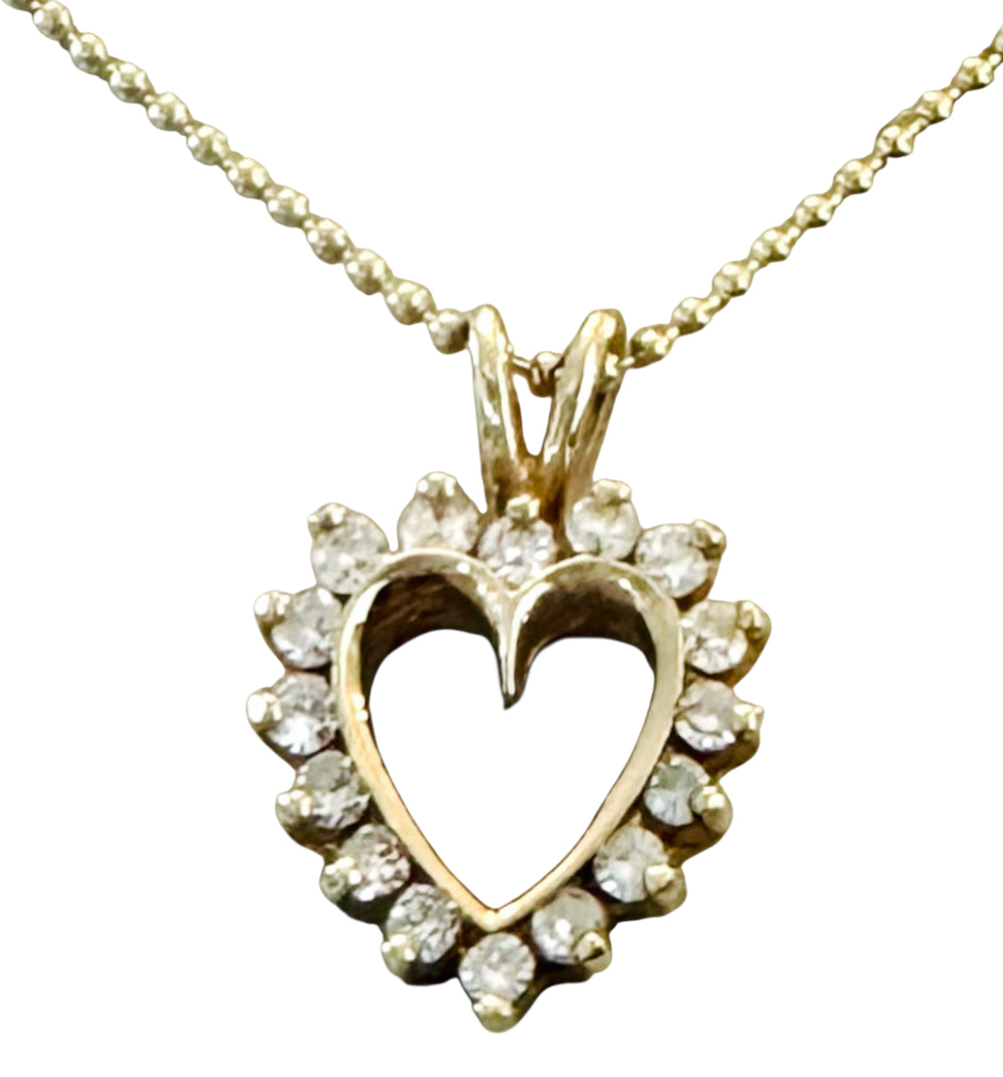14KT Gold Vintage Diamond Heart Charm