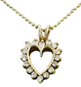 14KT Gold Vintage Diamond Heart Charm