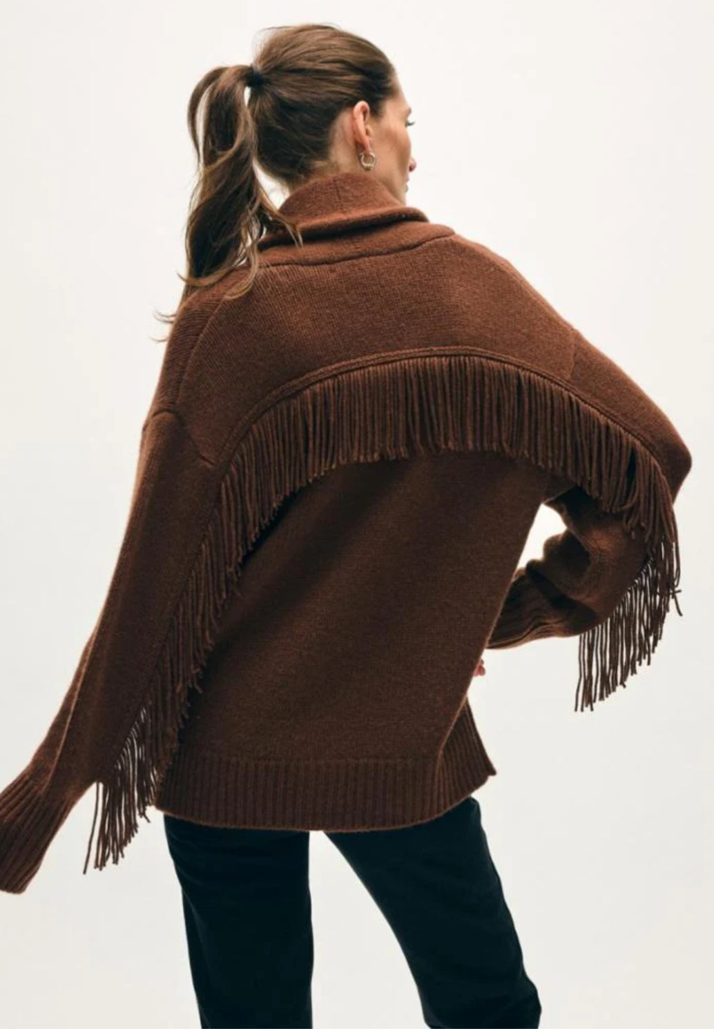 White + Warren Cashmere Blend Luxe Fringe Coatigan