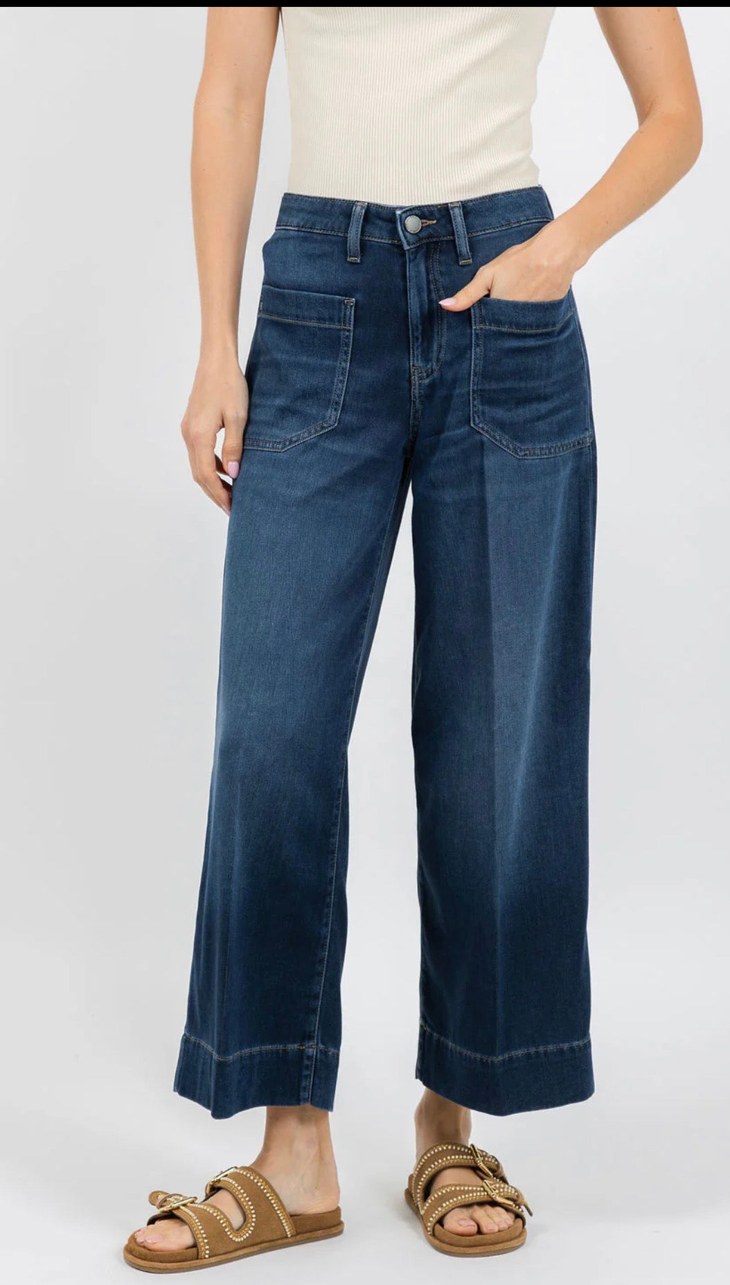 Raffaelo Rossi Miru 6/8 Denim Jean in Dark Blue
