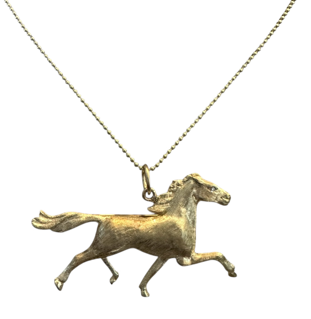 14KT Gold Vintage Horse Charm