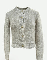 White + Warren Recycled Marl Gold Button Cardigan