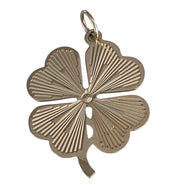 Vintage 14KT Gold Engine Turned Clover Charm