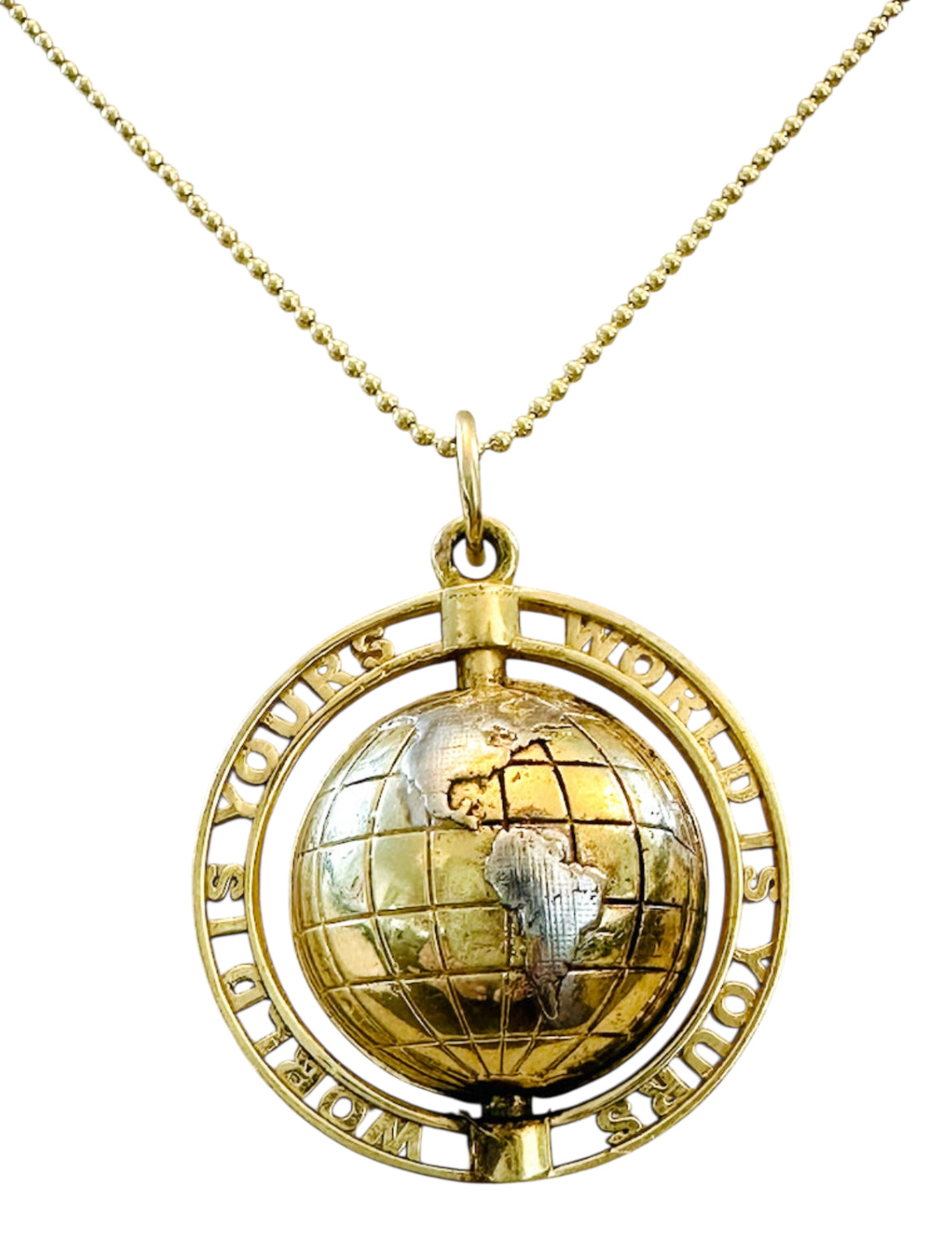 14KT Gold Vintage The World is Yours Globe Charm