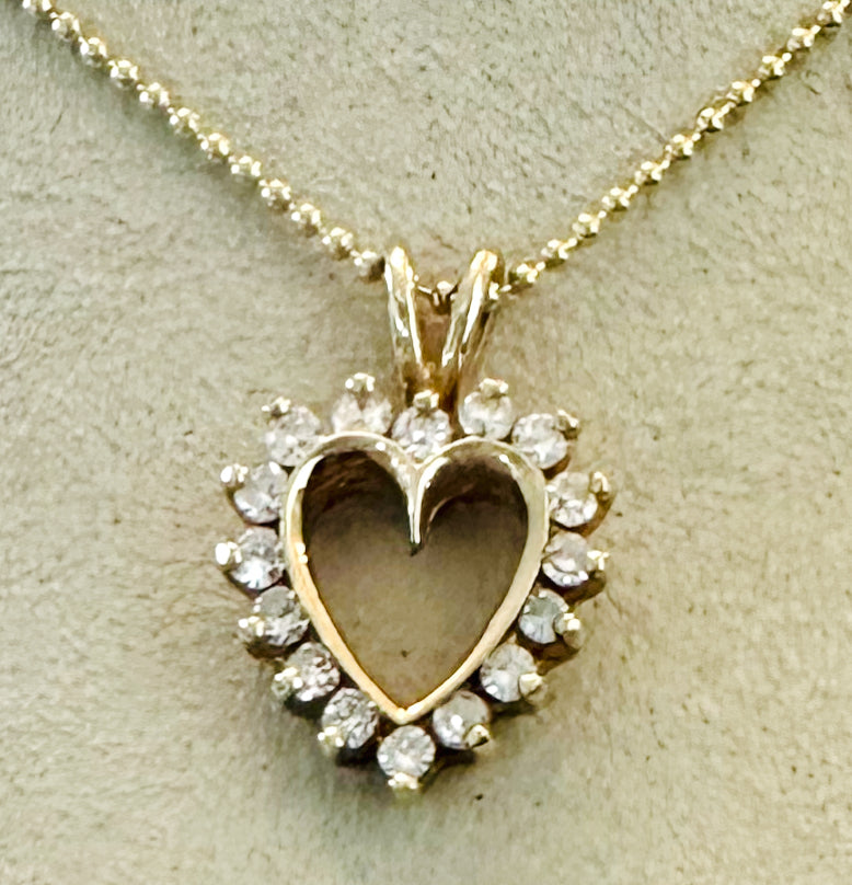 14KT Gold Vintage Diamond Heart Charm