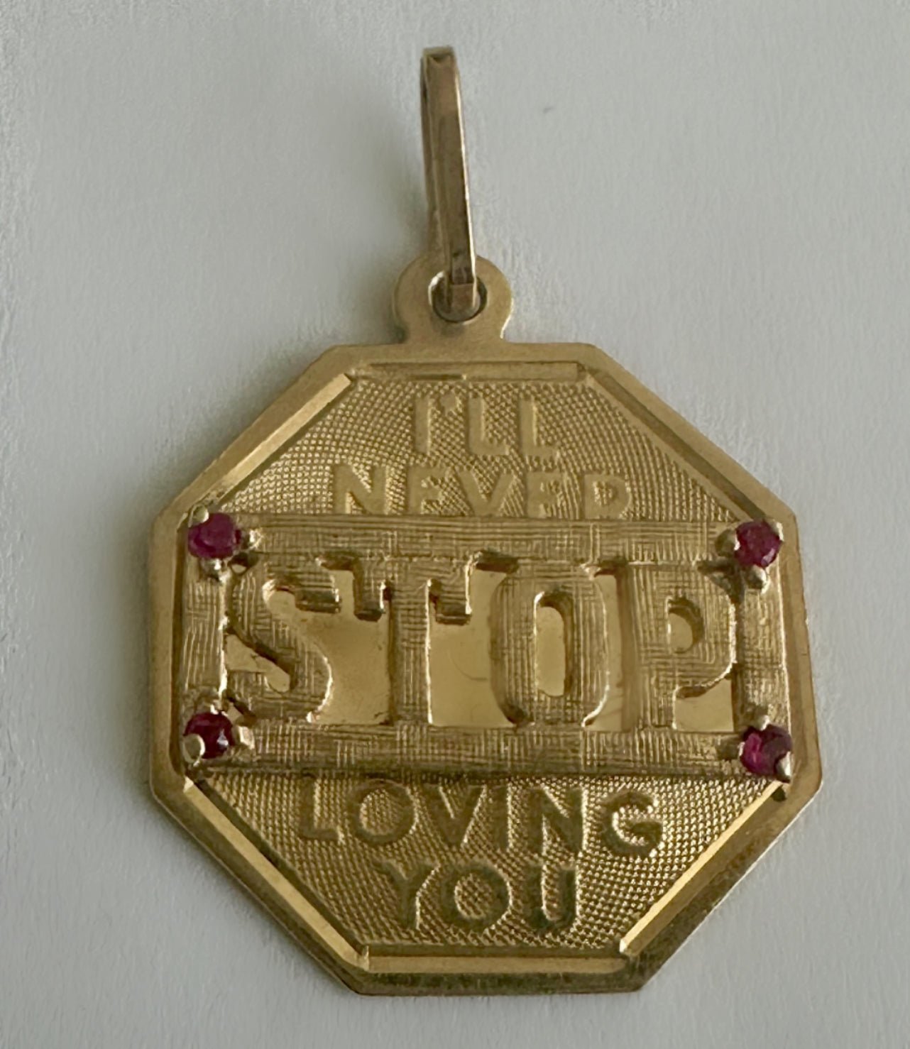 S. Row Designs Stop sign charm in 14KT gold