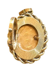 Vintage 14KT Gold Locket Charm with E inscribed