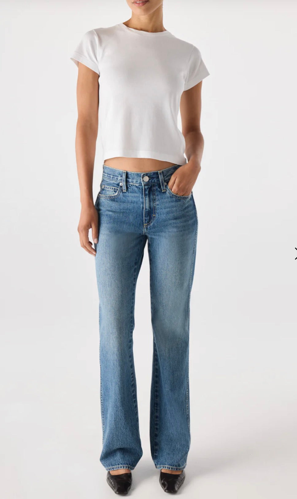 AMO Marcenia Low Boot Cut Jean in Murmur